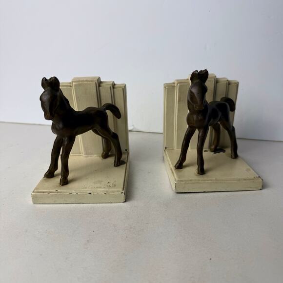 Vintage metal horse colt book ends - Picture 3 of 10